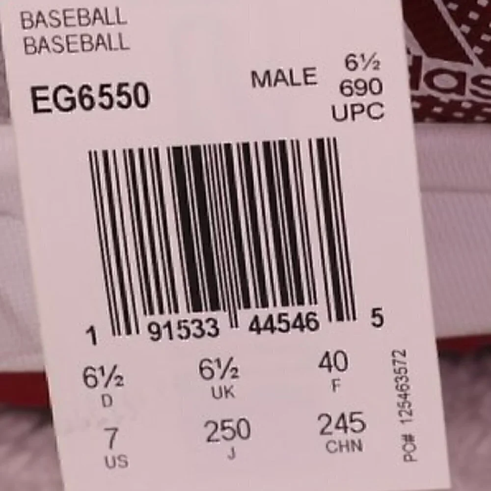 Adidas Ironskin Icon 6 Metal Baseball Cleats Red/White EG6550 Size 7 (NWT) - Picture 6 of 7